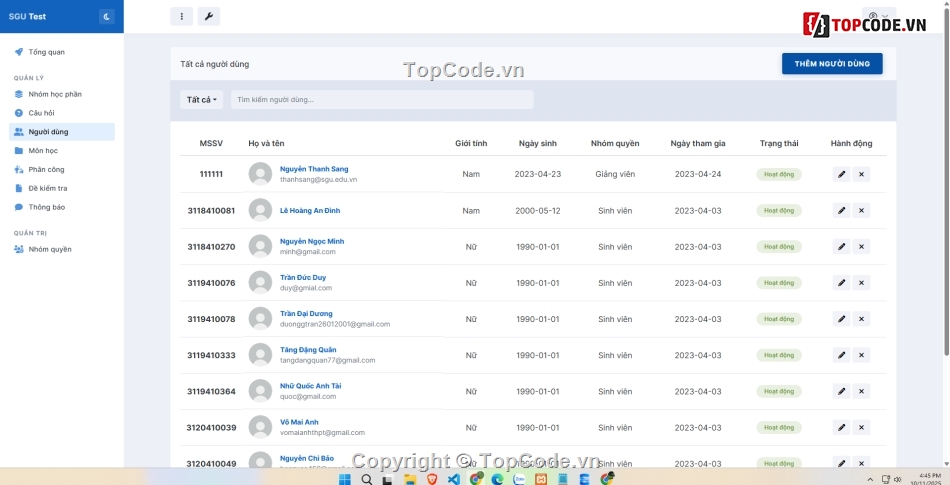 Quản lý sinh viên,trắc nghiệm php,thi php